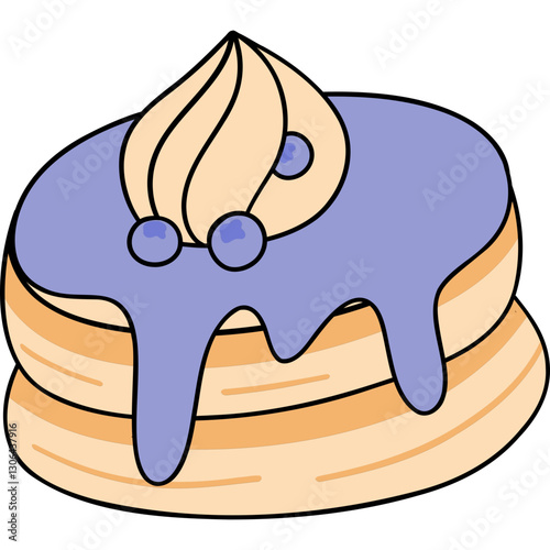 Pancake and Blueberry Topping Doodle