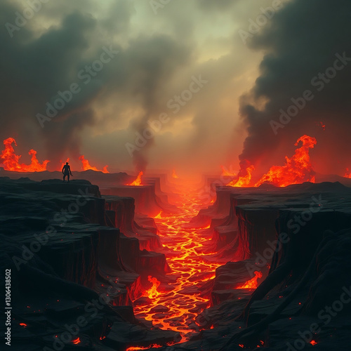 Photorealistic Biblical Depiction of Hell – Fiery Underworld of Eternal Damnation
