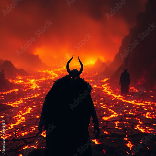 Photorealistic Biblical Depiction of Hell – Fiery Underworld of Eternal Damnation