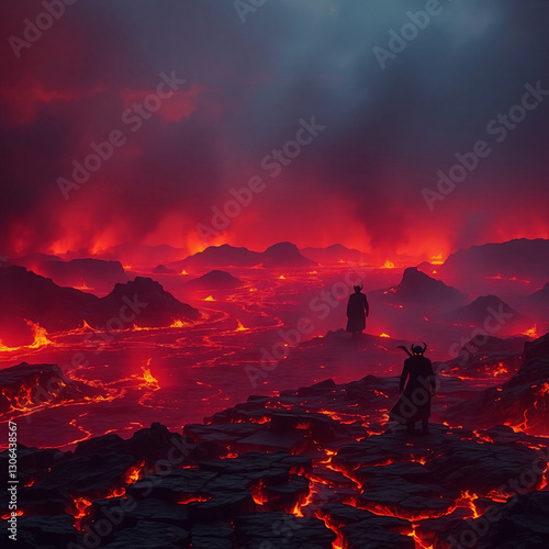 Photorealistic Biblical Depiction of Hell – Fiery Underworld of Eternal Damnation