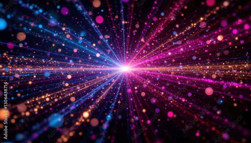 Naklejka premium A mesmerizing display of luminous and swirling particles