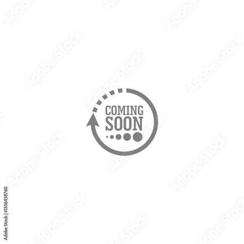 Coming soon loading icon isolated on white background