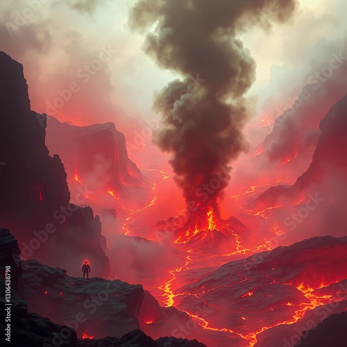 Photorealistic Biblical Depiction of Hell – Fiery Underworld of Eternal Damnation