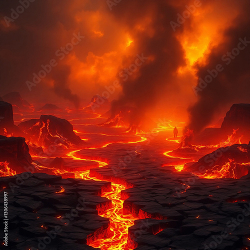 Photorealistic Biblical Depiction of Hell – Fiery Underworld of Eternal Damnation
