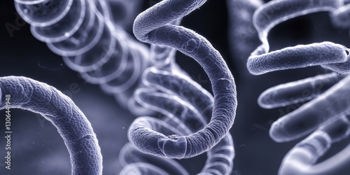 Spiral morphology of chromosomes under microscope