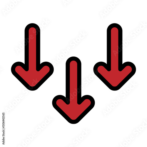 Downward Movement Vector Filled Icon Design
