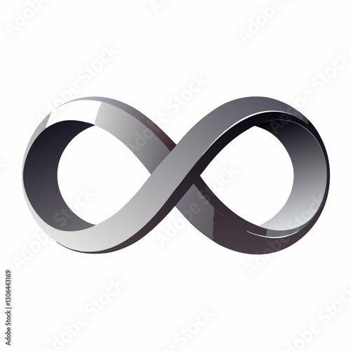 minimalist infinity loop with metallic shading