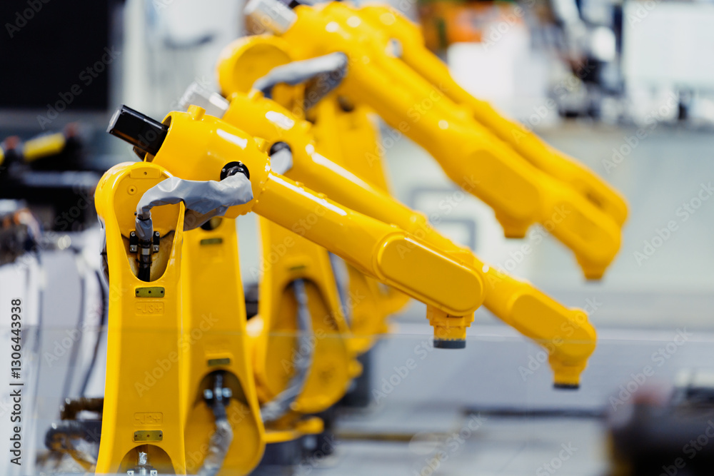 robot arm working in factory