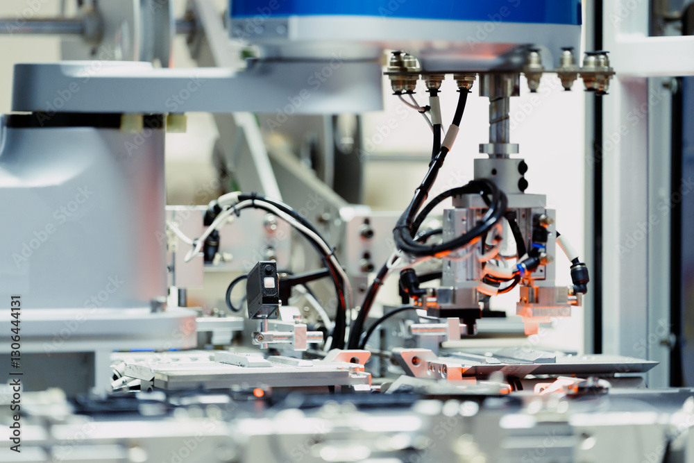 robot arm working in factory