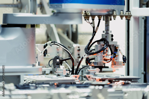 Obraz na płótnie robot arm working in factory w salonie