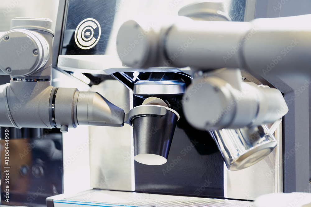 coffe robot working in cafe