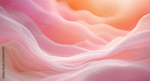 Abstract pink and orange wavy background creating a soft and dreamy atmosphere