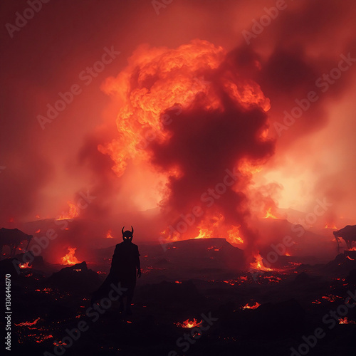 Photorealistic Biblical Depiction of Hell – Fiery Underworld of Eternal Damnation