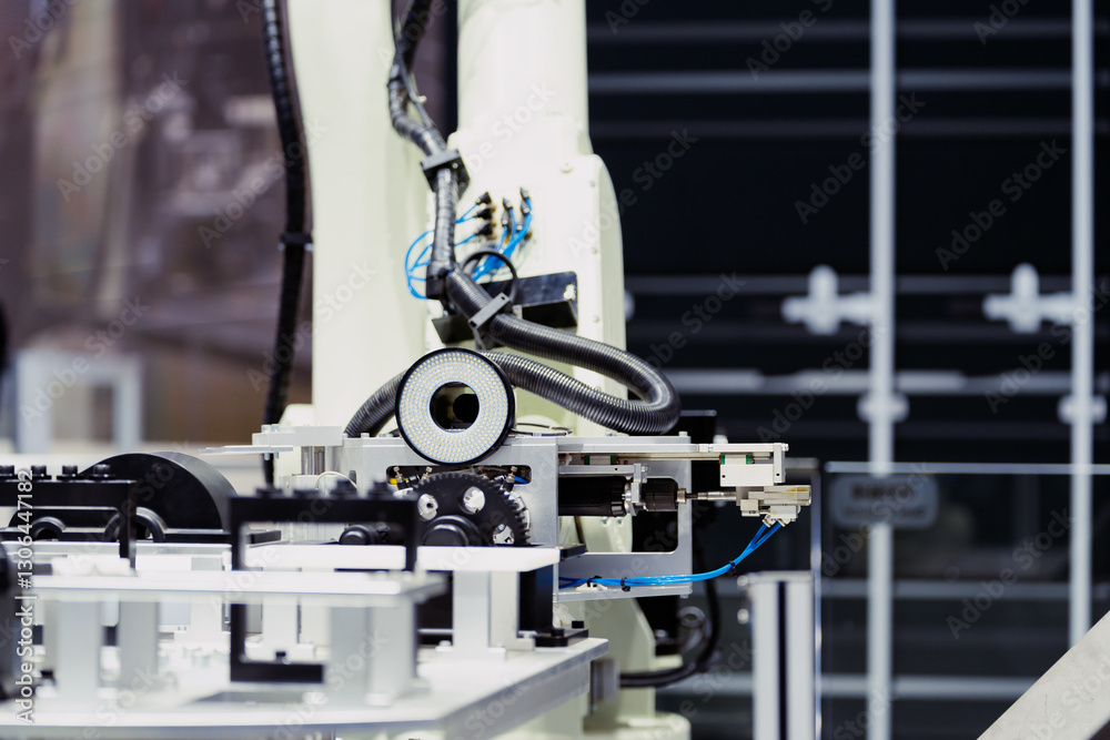 robot arm working in factory
