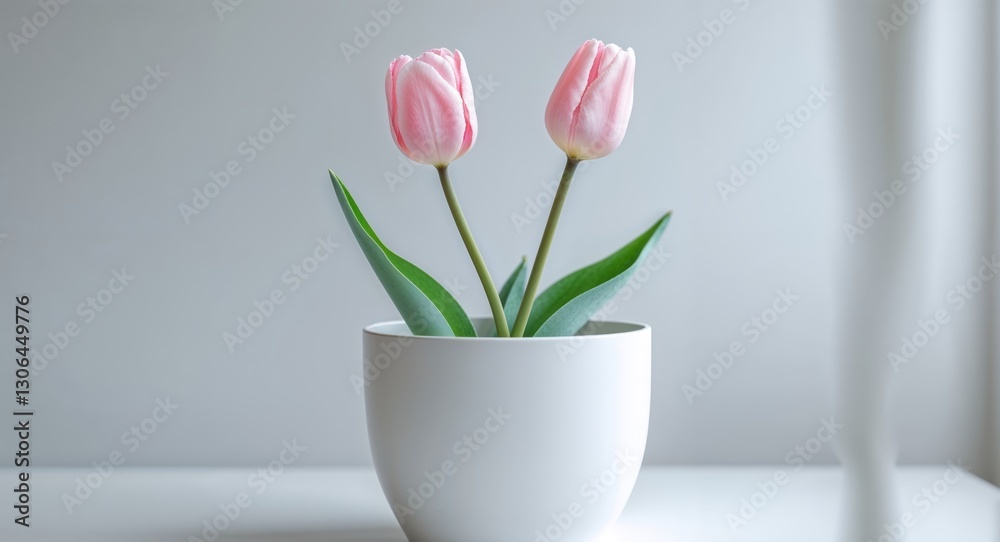 Pink Tulip in Pot - Ideal for Gardening Blogs and Home Decor Websites. Pink Tulip in Pot - Ideal for Gardening Blogs and Home Decor Websites.