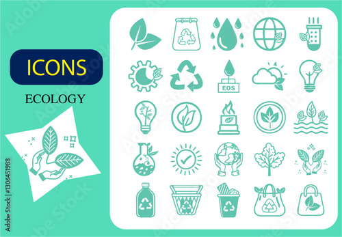 Ecology icon set. Ecofriendly icon, nature icons set on white background. Vector illustration