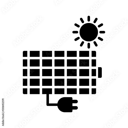 Solar panel charger Vector Icon