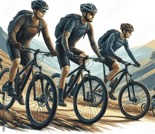 create a bicycle and man riding  vector art silhouette white background.