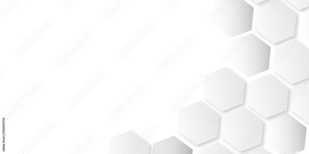 Creating Harmony in Technology: The Symmetry of 3D Hexagonal Grids, White and Gray Digital Lines, and Their Influence on Modern Graphic Design
