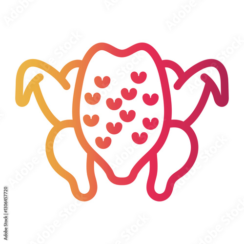 chicken Line Gradient Icon
