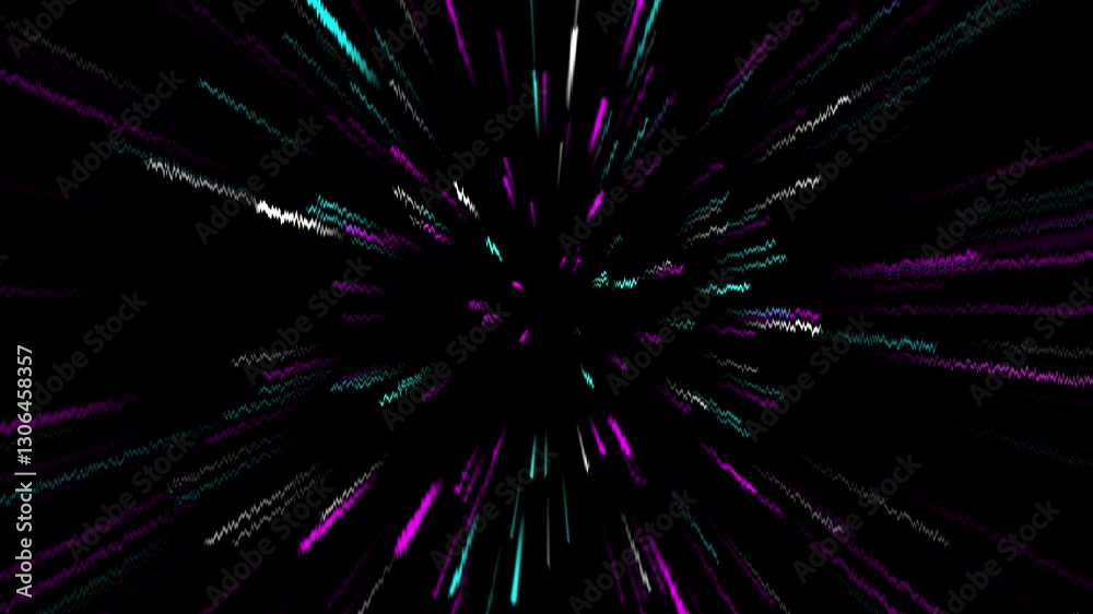 animation Neon line loop background.Glowing neon rays, lightspeed journey through time continuum. animation Neon line loop background.Glowing neon rays, lightspeed journey through time continuum.