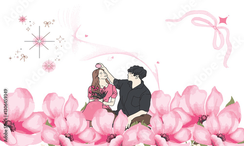 Vector background. Love