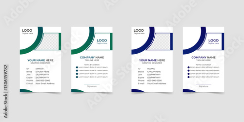  A modern, customizable ID card design perfect for businesses, events, and memberships. With Two Different Colors