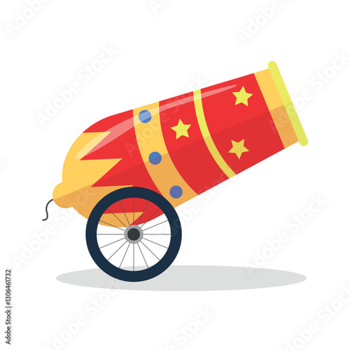 Circus cannon icon isolated on white background. Circus equipment. Entertainment concept.