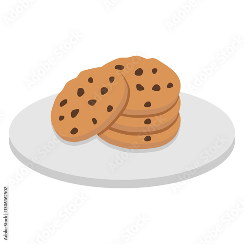 Choco Chip Cookies Vector