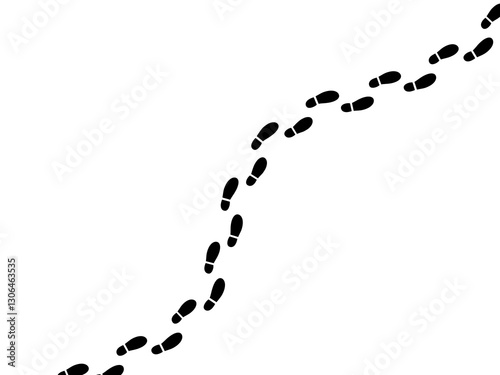 Fotografie Human shoe prints. Illustration on transparent background