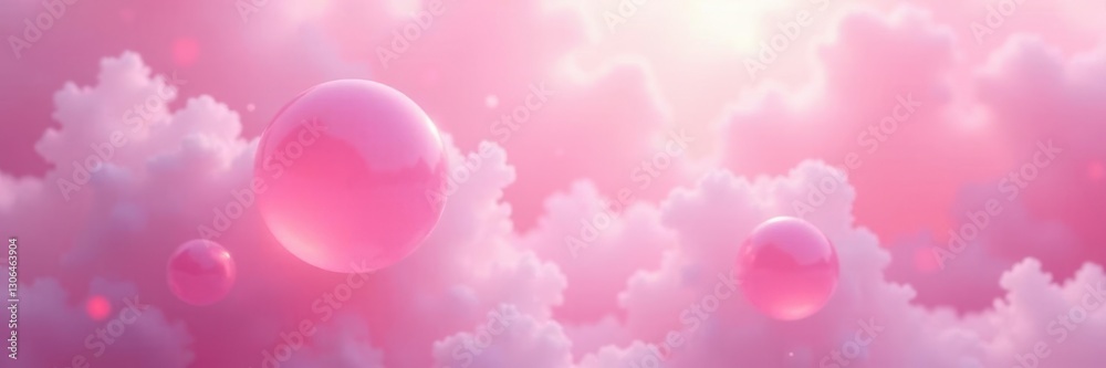 Pastel pink orbs suspended in a foggy environment, pastel pink, hazy Pastel pink orbs suspended in a foggy environment, pastel pink, hazy