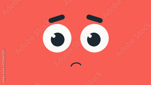 Flat Emoticon Design Face with Rolling Eyes | Expressive Cartoon Illustration | Vector Graphics for Communication, Social Media, and Graphic Design Projects