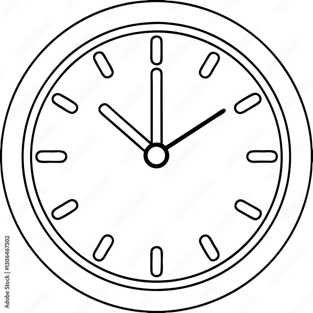 stylized clock, flat design, monochrome line art, hour and minute hands
stylized clock, flat design, monochrome line art, hour and minute hands