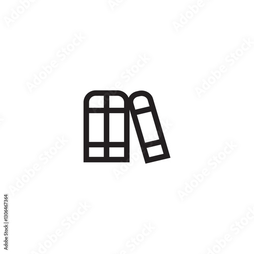 Silhouette of a book, vector illustration of a stack of books, isolated on a white background