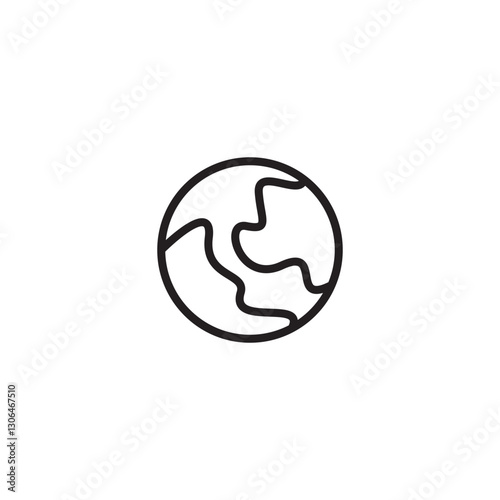 World planet line icon. Planet earth line icon.
