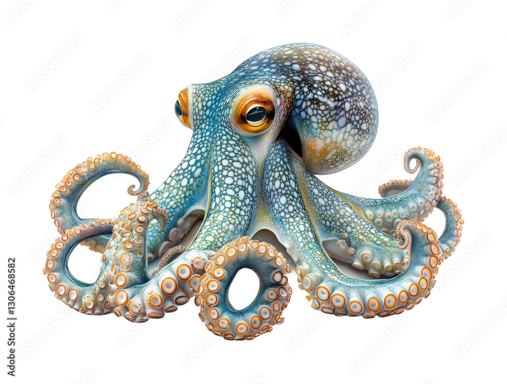 Obraz premium Exploring ocean life octopus in coral reef isolated on transparent background