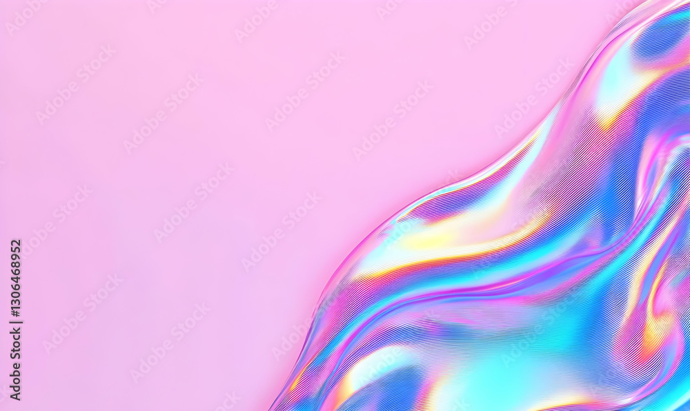 Obraz premium Colorful Abstract Waves on Soft Pink Background with Fluid Texture