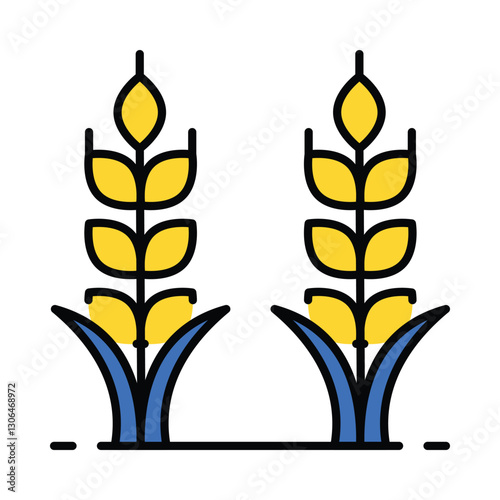 Grain vector filled outline icon. EPS 10 file
