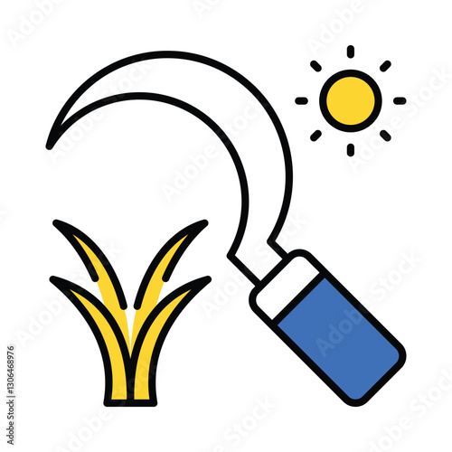 sickle vector filled outline icon. EPS 10 file