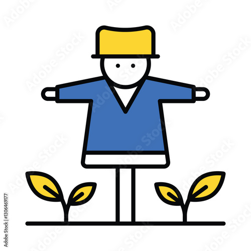Strawman vector filled outline icon. EPS 10 file