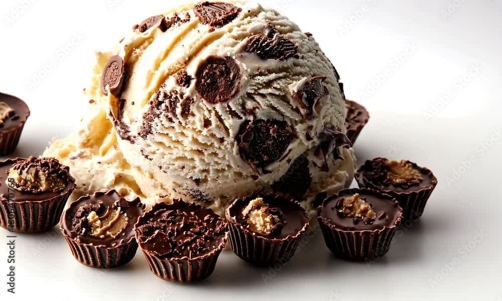 peanut butter cup ice cream zoom orbit left video peanut butter cup ice cream zoom orbit left video