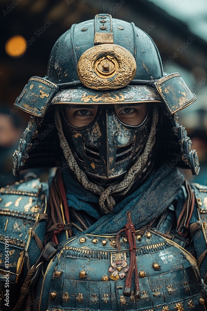 Obraz premium A close-up view of a person wearing a helmet