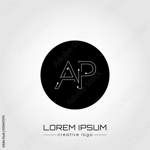 Creative logo letter A and P. A design element of a logo, business card, corporate sign or monogram. The idea of a thematic design