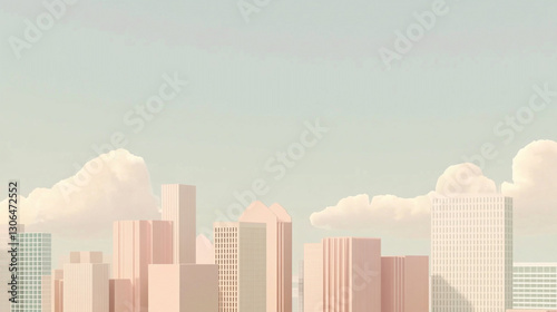 surreal modern city skyline