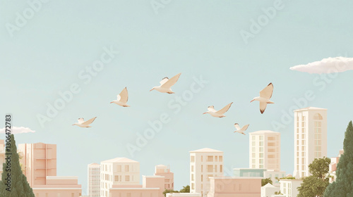 surreal modern city skyline