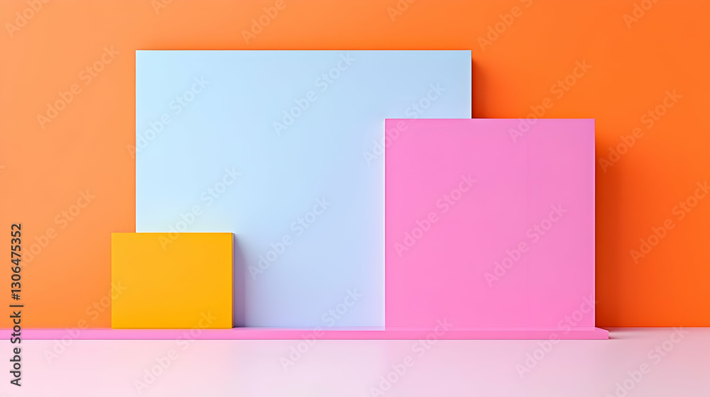 Abstract geometric shapes with vibrant colors in modern design Abstract geometric shapes with vibrant colors in modern design