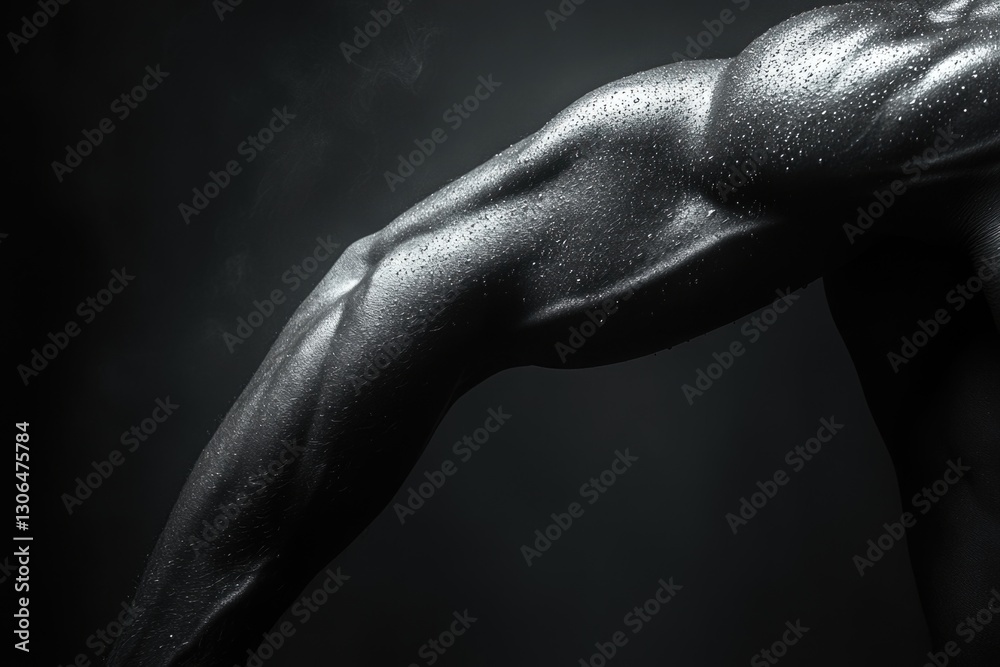 Obraz premium A man's profile shot in black and white, focusing on his back