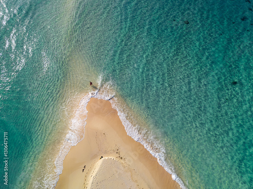 Drone shot of a sand island of Madot in Eritrea