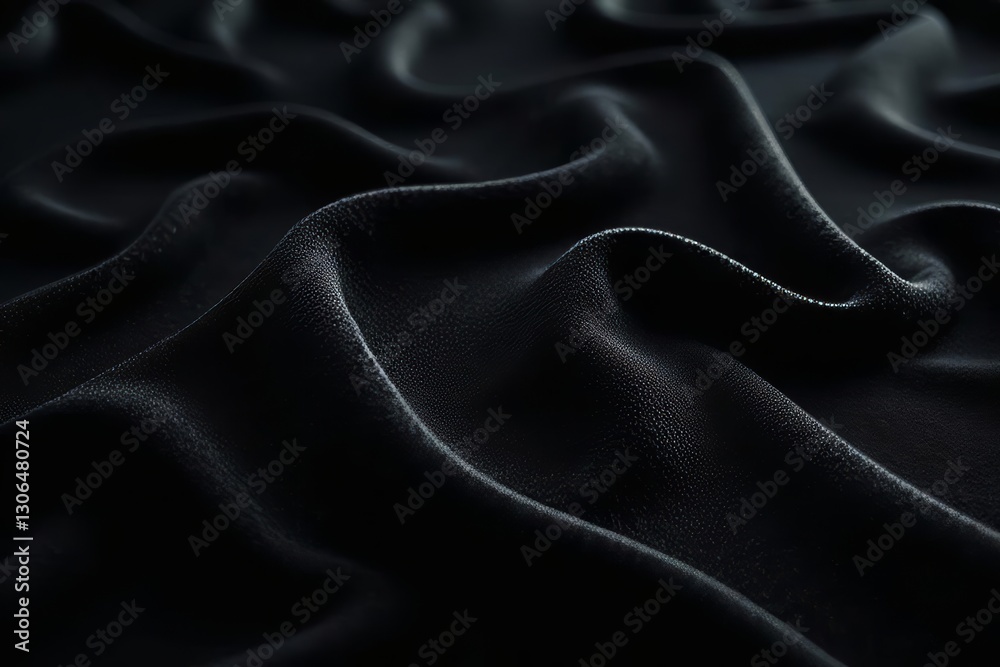 Fototapeta premium Black velvet, deep matte surface, subtle light reflection, reflection, surface