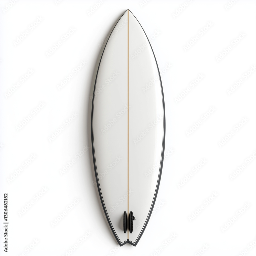 A tall white surfboard with a minimalist design A tall white surfboard with a minimalist design